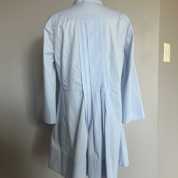 Marella Max Mara Blue Cotton‎ Voluminous A-line Pleated Casual Shirt Dress Mediu - Picture 4 of 8